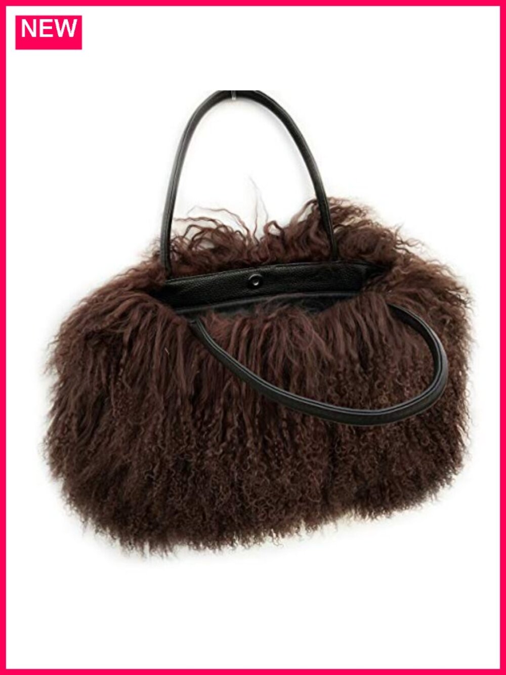 Women Luxury Real Curly Mongolian Lamb Fur Purse